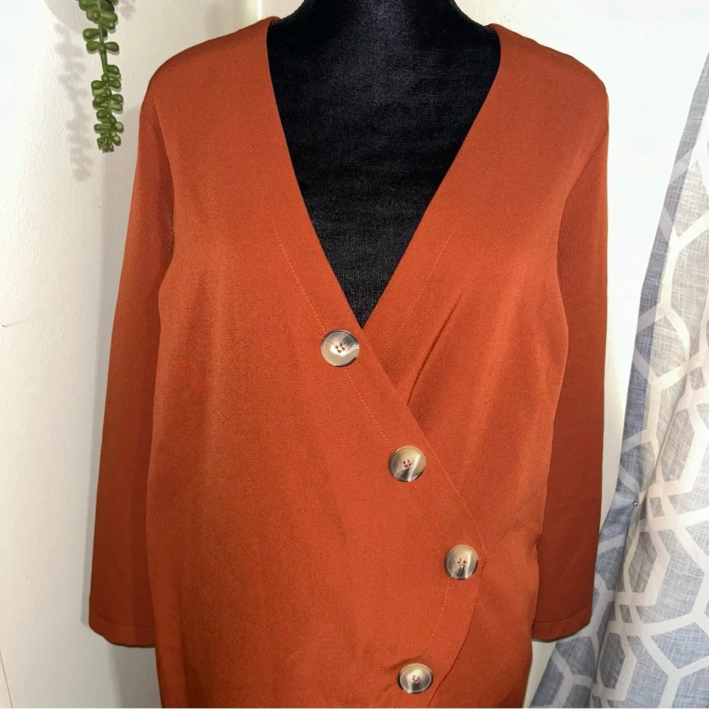 Asos Design Asymmetric Button Shift Long Sleeve M… - image 2